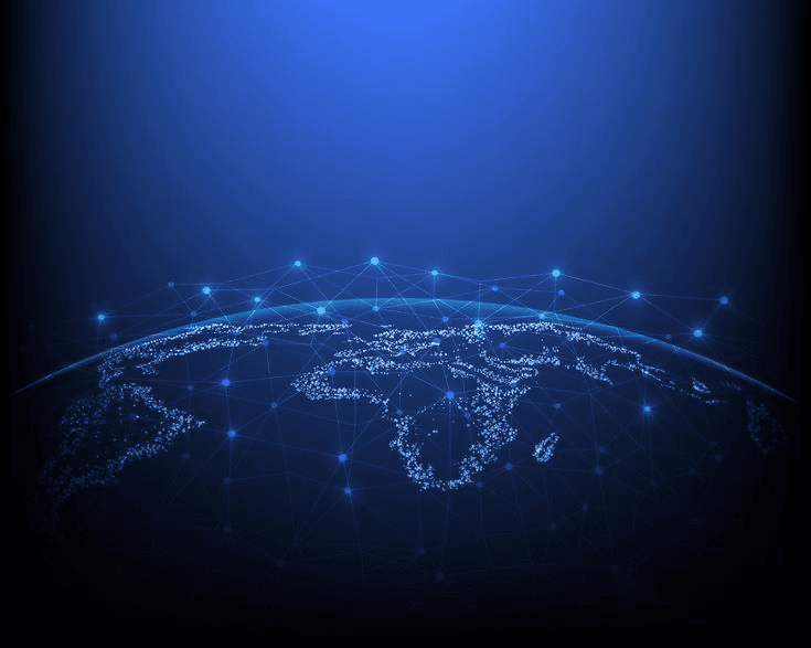 World map network connections